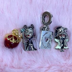 4 S925 Sterling Silver Disney Villians Full Collection Charm Bundle